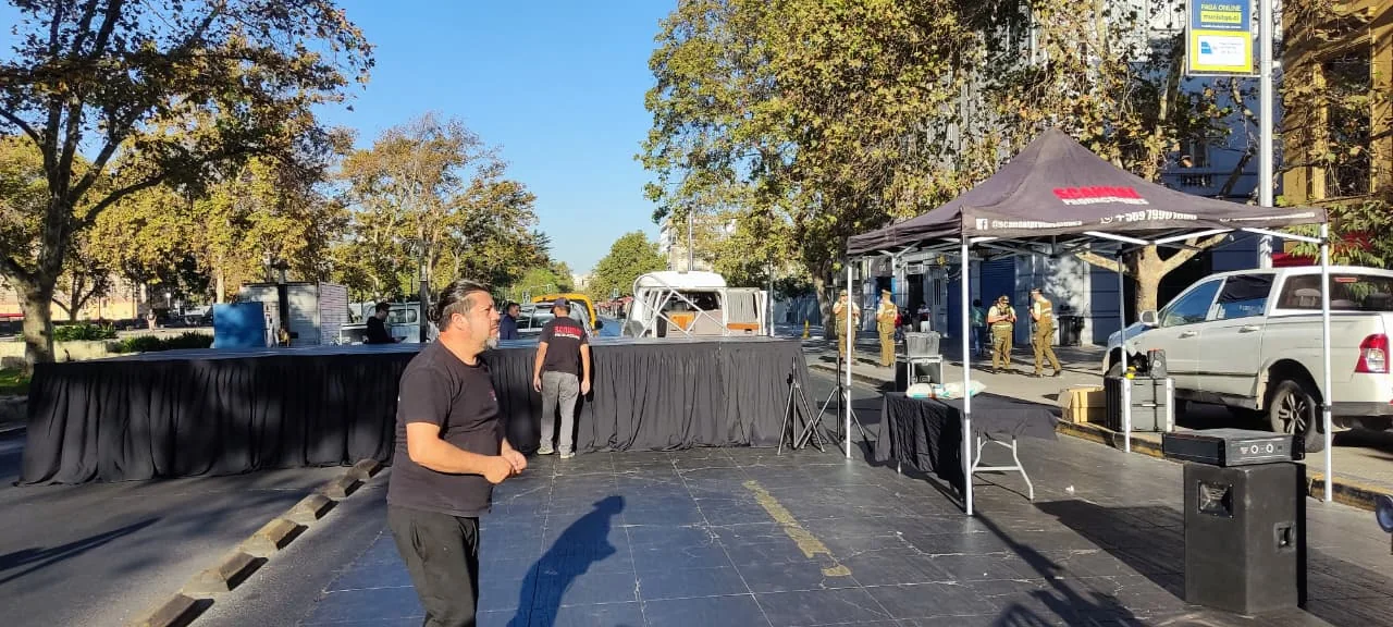 Montaje de escenario urbano